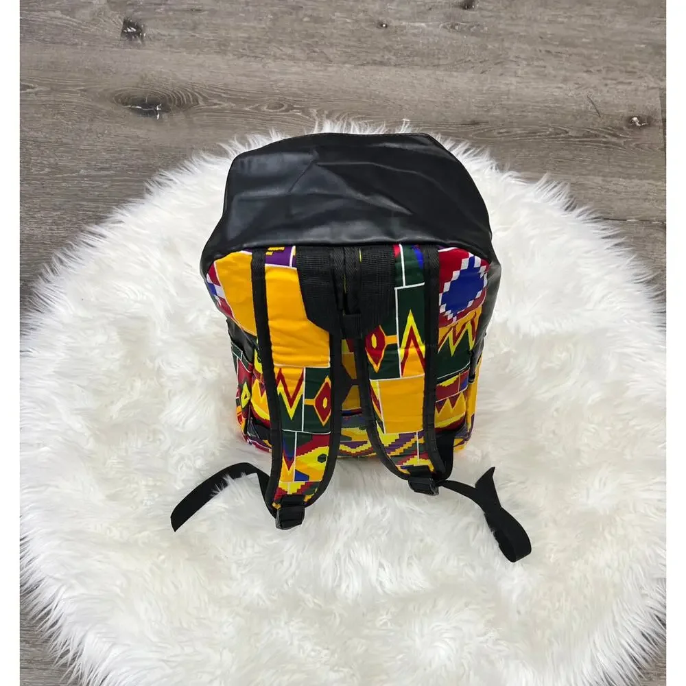 Multi-colored Kente Print Backpack -‎ Back To School Backpack NEW